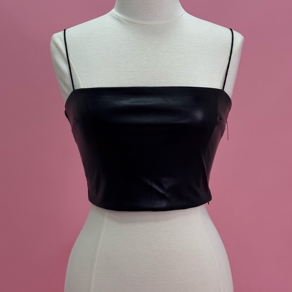Princess Polly Black Fitted Camisole Crop Top